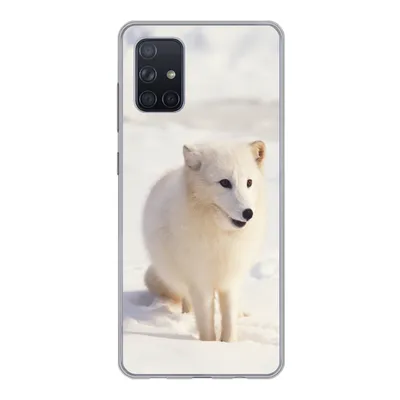 Produktbild von MuchoWow® Handyhülle Schutzhülle Hülle für Samsung Galaxy A51 5G Fuchs - Schnee - Weiß Silikon Softcase Handy Hülle - Abbildung