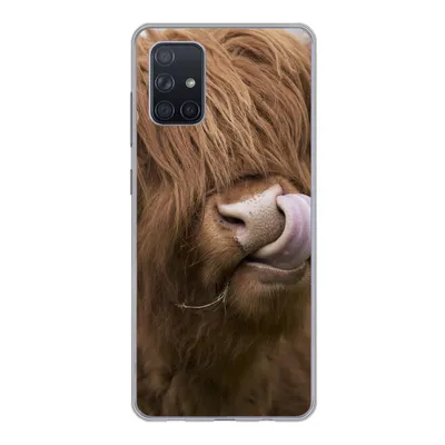 Produktbild von MuchoWow® Handyhülle Schutzhülle Hülle für Samsung Galaxy A51 Schottischer Highlander - Braun - Kuh Silikon Softcase Handy Hülle - Schutzabdeckung
