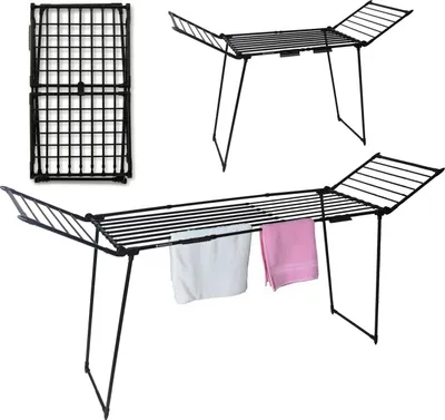 Produktbild von Wäscheständer, stehend, ausziehbar, für Balkon, 27 Meter, schwarz