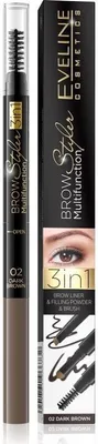 Produktbild von Eveline Cosmetics Brow Styler – langanhaltender, mattierender Augenbrauenstift, Farbton 02 - dark brown