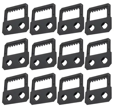 Productafbeelding van 50 stuks, 27 mm, fotolijstbevestigingen, met tandhaakophanging, twee gaten, ophanghaken voor fotolijsten, voor fotopresentaties, decoratie voor thuis, galerijpresentaties, zwart