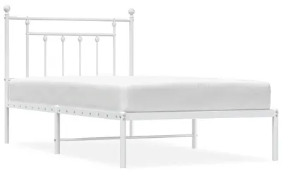 Produktbild von vidaXL Bettgestell mit Kopfteil Metall Weiß 100x190 cm
