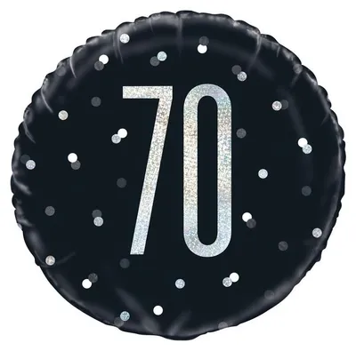 Produktbild von Folienballon schwarz & silber Zahl 70
