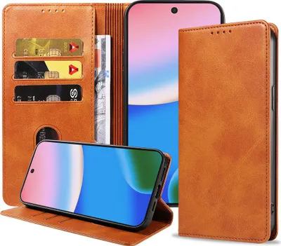 Produktbild von Geeignet für Google Pixel 10 Handytasche Kunstleder mit Magnetverschluss und Kartenhalter Bookcase mit Klappe - Wallet Case mit Kartenfach - Braun - Smartphonics