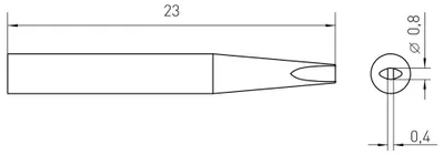 Produktbild von Weller Lötspitze Serie RTM, Meißelform, RTM 008 S/0,8 x 0,4 mm, gerade T0054460999N