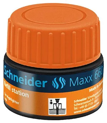 Zdjęcie produktu dla Schneider Schreibgeräte Refill station Maxx 660, Pomarańczowy, Czarny, Pomarańczowy, 30 ml, 1 szt.