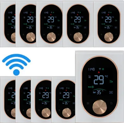 Produktbild von 10x Digital WiFi Thermostat Smart Raumthermostat fuer Elektrische Fussbodenheizung mit VA-Touchscreen, einstellbarem Knopf, 5+1+1 Wochenprogrammierung