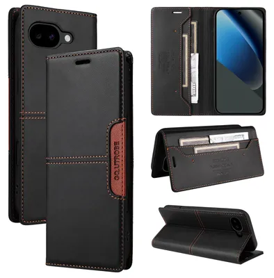 Produktbild von Handyhülle für Google Pixel 10A Hülle, Leder Flip Wallet Kartenfach Stand Schutzhülle Schwarz