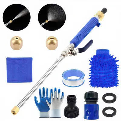 Produktbild von Power Jet Hochdruckpistole Set mit Sprühlanze – Hochdruck Wasserpistole für Gartenschlauch, geeignet als Power Washer für Auto und Außenreinigung