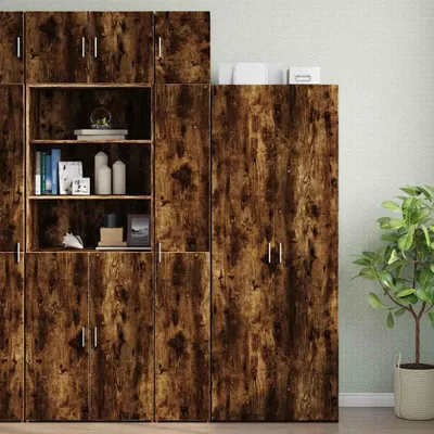 Produktbild von vidaXL Hochschrank Schmal Räuchereiche 30x42,5x225 cm Holzwerkstoff