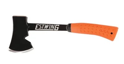 Image de Hache ESTWING avec manche en vinyle orange, 85 mm, 850 g, avec housse de protection en nylon | Parfaite pour toutes les activités de plein air | Pour couper des bûches, des petits arbres et des branches ou pour fendre du bois