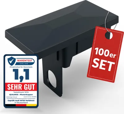 Produktbild von Qualinos Pfostenkappen 60x40 mm mit Sicherungssteg Anthrazit 7016 (100 Stück) – für Doppelstabmattenzaun