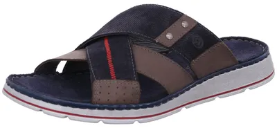 Produktbild von Rohde Herren Leder Pantolette Clog farbige Details trageangenehm Brunello 5982, Größe:46 EU, Farbe:Blau
