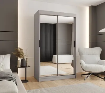 Obrázek produktu pro Zrcadlová šatní skříň 120 cm CASANDRA - kašmír