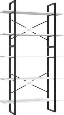 Obrázok produktu pre vidaXL Regál na knihy 5 priehradiek Biely 100x30x175 cm odvodený výrobok z dreva