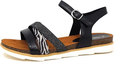 Produktbild von Marco Tozzi  Damenschuhe Sandalen Flach Sandale Schwarz, Schuhgröße:37 EU