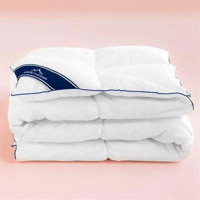 Imagen del producto de Unyqoos® Edredón de plumas y plumón extra cálido, 140x220 cm – 90% plumón suave, 10% plumón de pato blanco francés, funda 100% de algodón percal