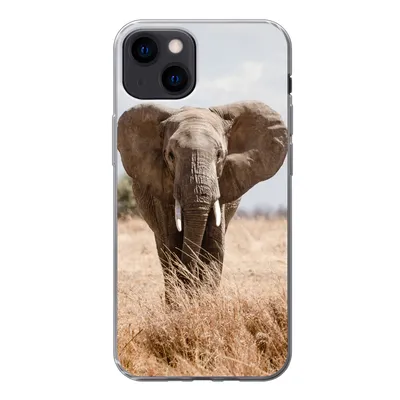 Produktbild von MuchoWow® Handyhülle Schutzhülle Hülle für iPhone 13 Elefant - Natur - Tiere - Porträt Silikon Softcase Handy Hülle - Karteninhaber