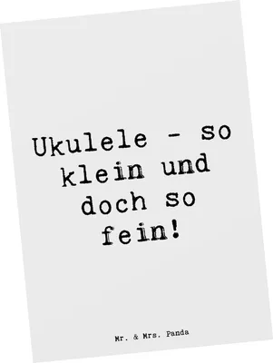 Produktbild von Mr. & Mrs. Panda Grußkarte Spruch Zauberhafte Ukulele - Weiß - Geschenk, Spaß, Hawaii, Postkarten, Ansichtskarten, Musik, Musiker, Postkarte, Ansichtskarte, Saiten