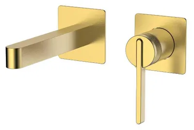 Produktbild von AVAPAX | Unterputz-Waschtischarmatur aus Messing - 158 mm Ausladung - Gold gebürstet - Einhebelmischer
