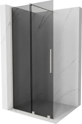 Produktbild von Mexen Velar Duschabtrennung 85x200 cm Nickel, Grafitglas, 8 mm Glas
