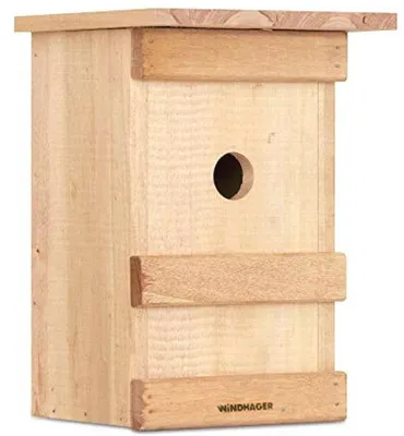 Productafbeelding van Nestkast voor vogels - vogelhuisje van massief hout met ophangsysteem - 17 x 17 x 24,5 cm