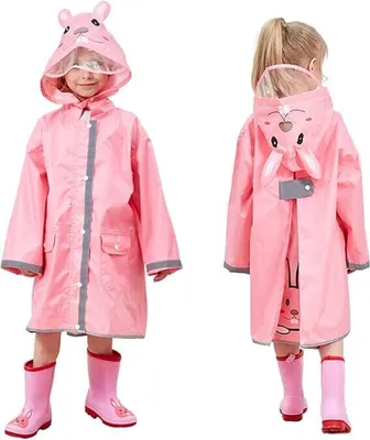 Obrázok produktu pre Pončo do dažďa pre deti, pončo pre batoľatá s kapucňou, nepremokavá bunda do dažďa, 3D kreslené oblečenie do dažďa pre dievčatá a chlapcov