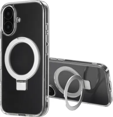 Produktbild von Accezz Ring Stand Backcover mit MagSafe iPhone 16 - Transparent