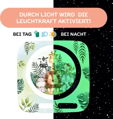 Produktbild von Nachtleuchtende Schutzfolie kompatibel mit Toniebox2 passgenaue Folie mit Motiv Kratzschutz für Musikbox Y015-54 Dschungel