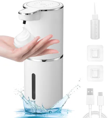 Produktbild von Seifenspender Automatisch, Sensor Infrarot, 380ml Berührungsloser Automatischer Seifenspender, USB Wiederaufladbar,IPX5 Wasserdicht für Bad Toilette