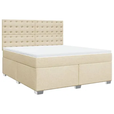 Produktbild von vidaXL Boxspringbett mit Matratze Creme 180x200 cm Stoff