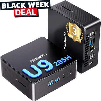 モジカワ GEEKOM A8 AMD Ryzen 9 8945HS GEEKOM AI Mini PC A8 Max mit AMD Ryzen 9 8945HS, 2.5Gbps Dualer