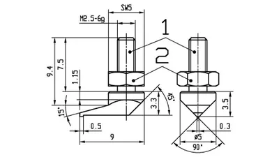 Produktbild von KÄFER Messeins.seitliche Spitze M2,5 STA z.Messuhren - 62171