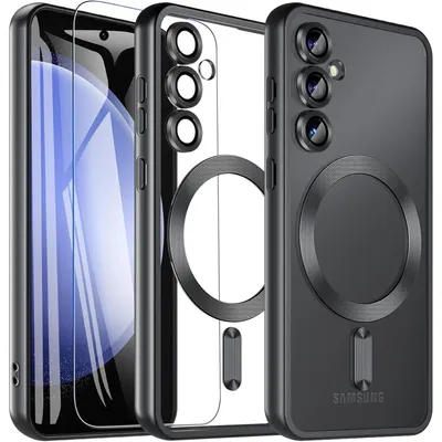Productafbeelding van Beschermhoes met beschermfolie voor de Samsung Galaxy S23 FE 5G, schokbestendig, voorkomt vergeling, zwart