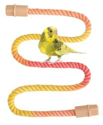 Produktbild von Vogelseil-Sitzstange 100 cm bunt für Papageien Sittiche Nymphensittiche Liebesvögel Finken