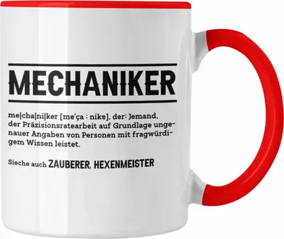 Produktbild von Trendation - Lustige Tasse für Mechaniker - Geschenkidee für Auto- und Motorradfahrer (Rot)