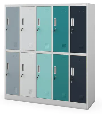 Immagine prodotto di Armadietto con scomparti Armadietto spogliatoio Armadietto con cassetti Armadietto spogliatoio con 10 scomparti Struttura in lamiera d'acciaio Verniciato a polvere 150 cm x 136 cm x 45 cm (A x L x P)