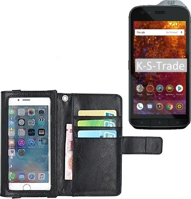 Produktbild von Für Caterpillar Cat S61 Schutz Hülle Case mit Displayschutz / Schutzfolie Flip Cover Wallet case Etui Hülle für Caterpillar Cat S61 schwarz