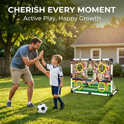 Productafbeelding van Voetbaldoel, set van 2, opvouwbaar, met net en draagtas, voor tuin