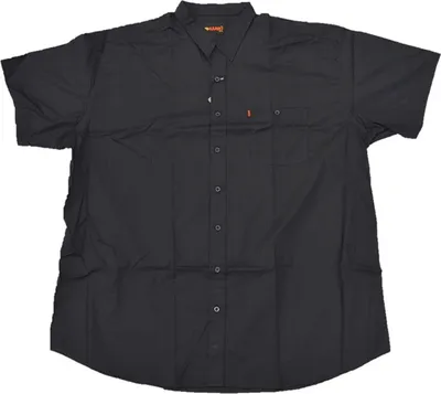 Produktbild von Übergrößen Kurzarm-Herrenhemd Popeline KAMRO Schwarz 10XL