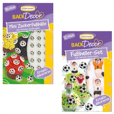 Produktbild von BackDecor Fußball Set 48 Mini Fußbälle und Zucker Fußballer