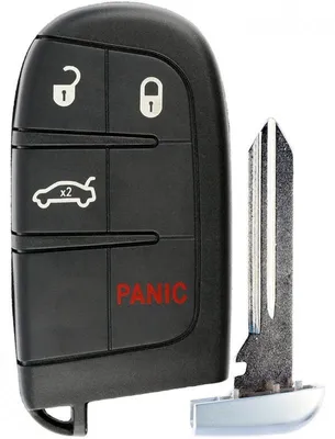 Immagine prodotto di Custodia chiave auto Techstar® compatibile con Chrysler, Dodge, Jeep, Fiat, 4 pulsanti, con lama, perni batteria