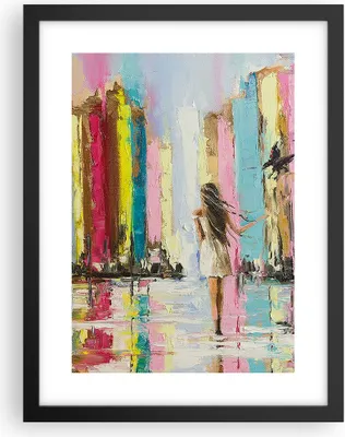 Produktbild von Gerahmtes Poster - Schwarzer Rahmen - Mädchen Vogel - 30x40 cm - Wand Bild - Wanddeko - Wandbilder - Kunstposter - Wandposter - Bilderrahmen - Bilder - Kunstdruck - Wandbild - P2BPA30x40-3441