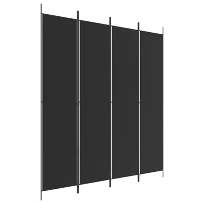 Produktbild von vidaXL 4-tlg. Paravent Schwarz 200x220 cm Stoff