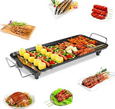 Produktbild von WYCTIN Tischgrill Elektrogrill Grillplatte 1355W Antihaftbeschichtung Thermostat