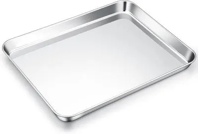 Image de Plaque de cuisson rectangulaire en acier inoxydable 31 x 25 cm
