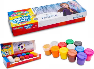 Zdjęcie produktu dla Farby plakatowe Frozen II 12 kolorów Colorino