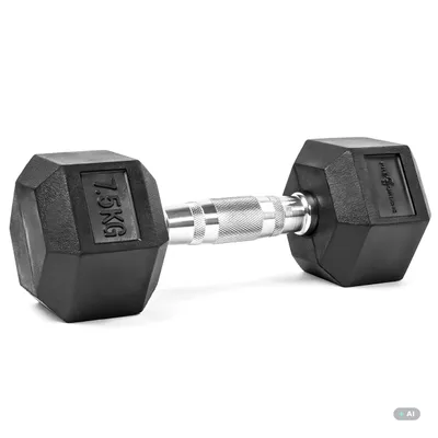 Produktbild von Kurzhantel 7,5 kg, Hexagon Hantel, oberfläche aus Gummi, Gymnastikhanteln für Krafttraining, Zuhause, Workout, Fitness