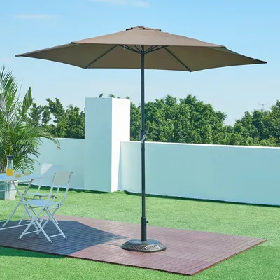 Produktbild von casa.pro, Sonnenschirmständer, Beton, Bronzefarben, Bisegna, Ø50x7cm, 25 kg, rund mit Muster, inkl. Adapter für Schirmstöcke Ø 34-55mm, einfache Fixierschraube, bodenschonend