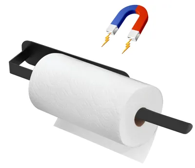 Magnetischer Küchenrollenhalter aus Stahl, schwarz, 28,5 cm